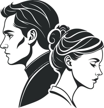 Romantic Man and Woman Silhouette vector