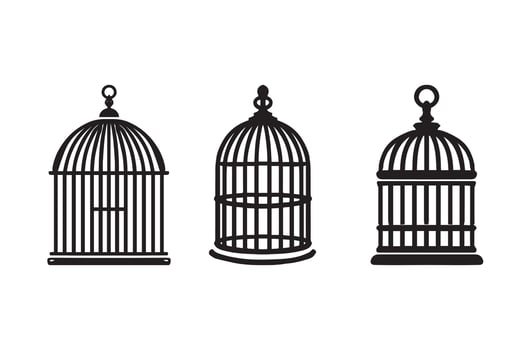 Bird Cage Silhouette illustration artwork Design vector