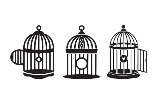 Bird Cage Silhouette illustration vector