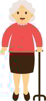 Old Woman with Red Clothes vector