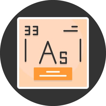 Arsenic Flat Grey Circle Style Icon vector
