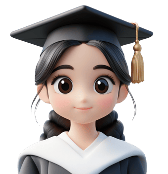 3d icon woman graduate cap in graduation attire education, on a transparent background, ideal for educational designs png
