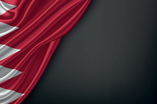 Waving Bahrain Flag on Dark Background vector