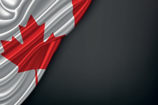 Waving Canada Flag on Dark Background vector