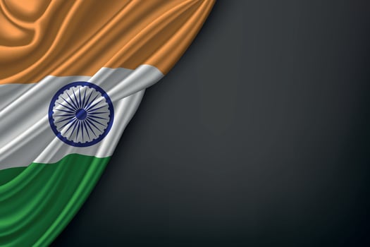 Waving India Flag on Dark Background vector