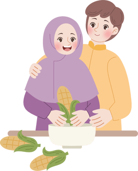 muslim couple cooking together png