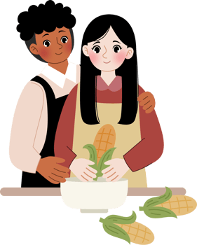 couple make food cooking together png