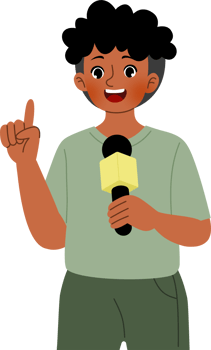 man reporting news as a news anchor png