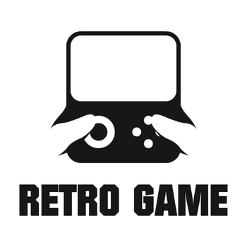 retro game flat minimalist logo design vector