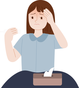 woman have fever png