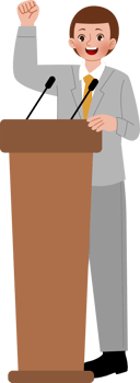 man speaking at podium png