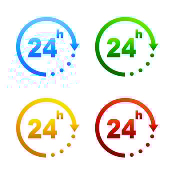 Round the clock. 24 hours icon. illustration vector