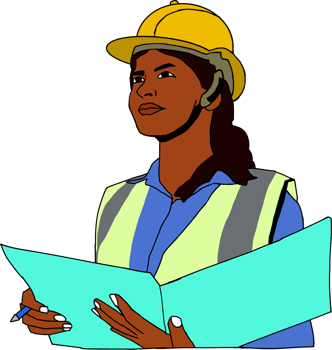 Young female site engineer with a safety vest png