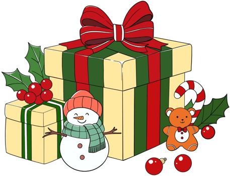 set of christmas gifts png