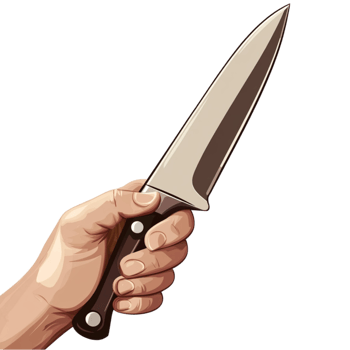 Hand Holding A Knife On A Transparent Background png