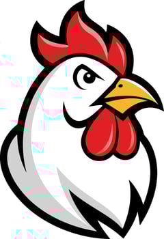 Detailed Chicken Head Vectors Illustration for Custom Logos