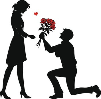a silhouette of a couple vector
