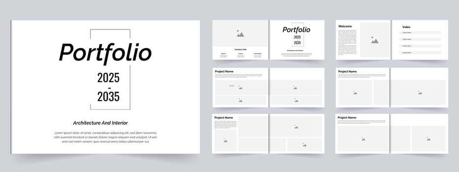 Interior portfolio template design or Archuitecture portfolio landscape vector