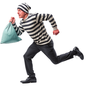 Burglar Escaping with Money Bag in Hand png