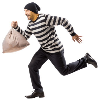 Robber on the Run with Heavy Sack png