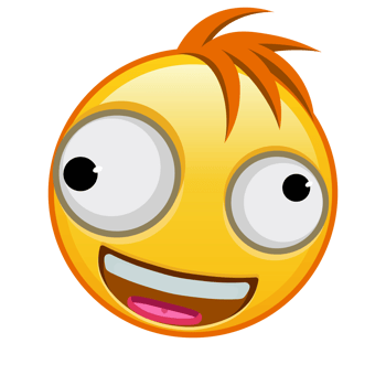 A grinning face with one large and one small eye Large size of yellow emoji smile with hair png
