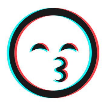 Cartoon smile emoticon symbol, icon in 3d effect with blue and red color png