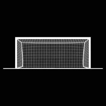 A soccer goal on a black background vector