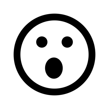 Cartoon surprised smile face emoticon icon in flat style png