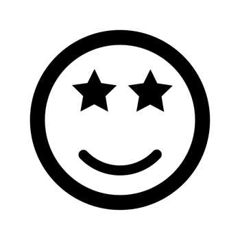 Cartoon smile face emoticon icon in flat style png