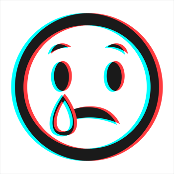 Cartoon smile emoticon symbol, icon in 3d effect with blue and red color png