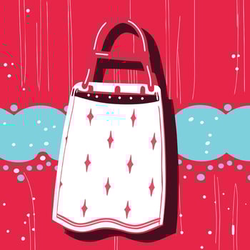 Abstract Tote Bag Design Red, White, and Blue vector