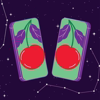 Cosmic Cherries A Dual Screen Display Design vector