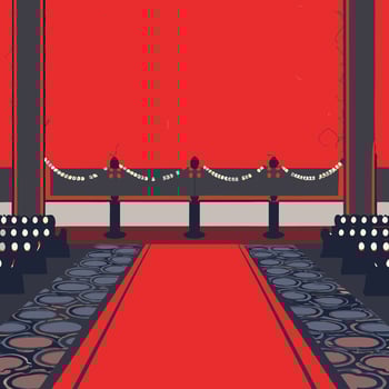 Red Carpet Entrance Abstract Stage Design vector