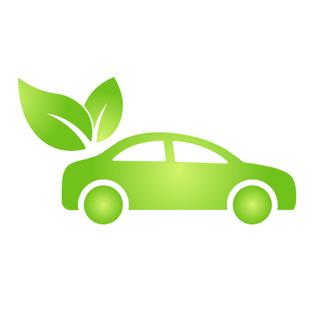 Eco electrocar icon Zero emission vehicle Battery charging station sign png
