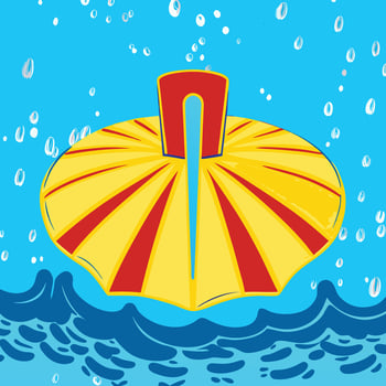 Underwater Adventure Yellow and Red Submersible vector