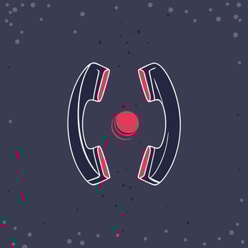 Retro Phone Handset, Communication, Vintage Technology, Connectivity, Abstract Art, Graphic Design, Minimalist Style, Symbol, Icon, Illustration vector