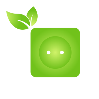 Eco socket plug charging icon Bio nature green eco symbol for web and business png