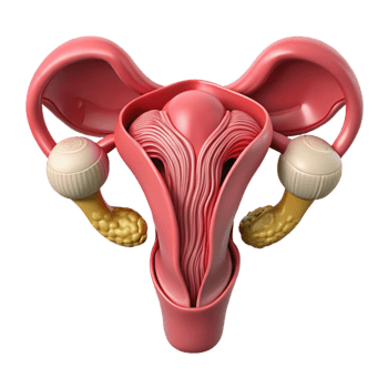 3D Render of Female Reproductive System Uterus png
