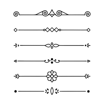 Line dividers with subtle and classy details vector