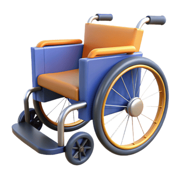 3D Render of a Modern wheelchair png