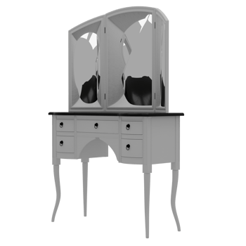 A dressing table with two mirrors on top png