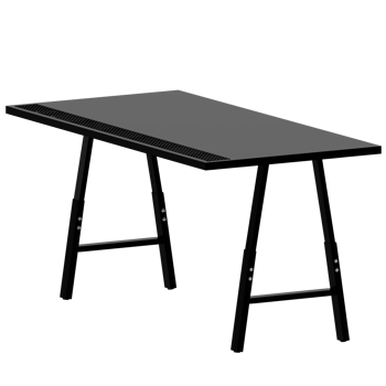 3d black table with a black top and legs png