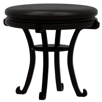 A black stool with a round base and a black seat png