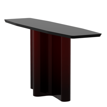 3d black table with a red base png