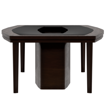 3d table with a black top and wooden legs png