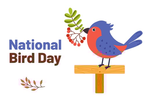 Celebrate National Bird Day with colorful birds and nature inspired decorations vector