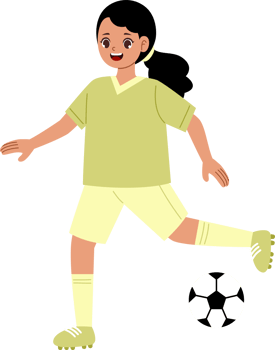 cute girl kick soccer ball png