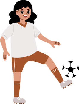cute girl playing soccer png