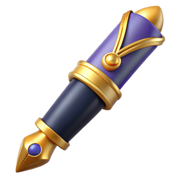 Golden Pen with Blue Accents png