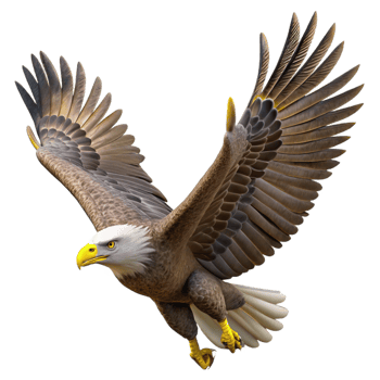 Soaring Bald Eagle with Spread Wings png